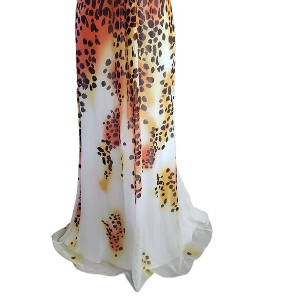 Caché Black Bandage & Animal Print Long Gown Size 8 - Picture 7 of 16